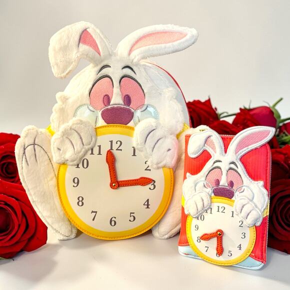 Loungefly Disney Alice in Wonderland White Rabbit Cosplay Mini Backpack & Wallet